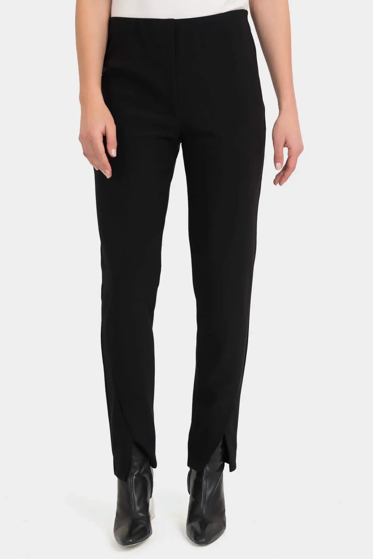 Front Cutout Pant In Black Slim Fit Casual Pants