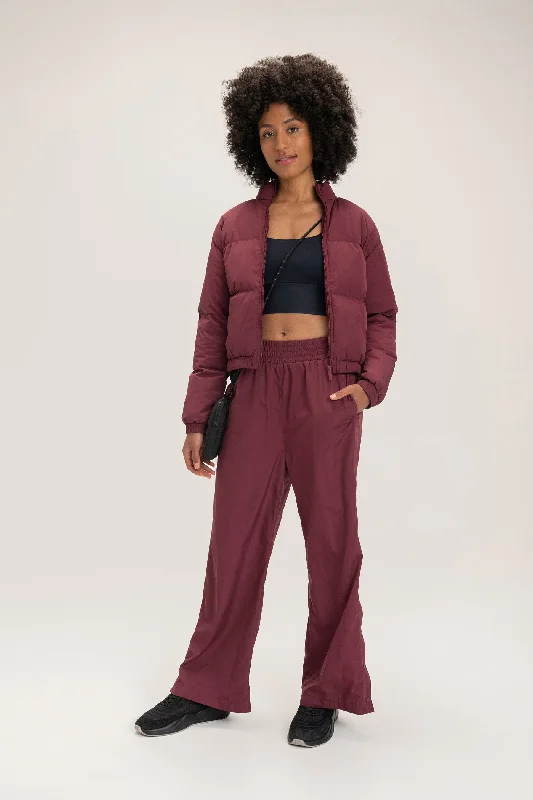 Side Puffer Pants Stylish Slim Trousers