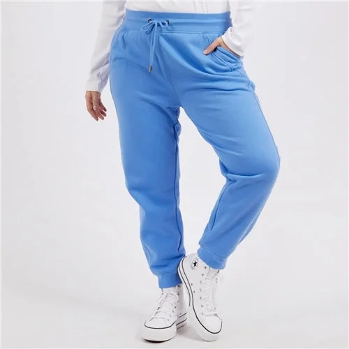 Elm Kriby Track Pants - Blue Comfortable Fleece Pants