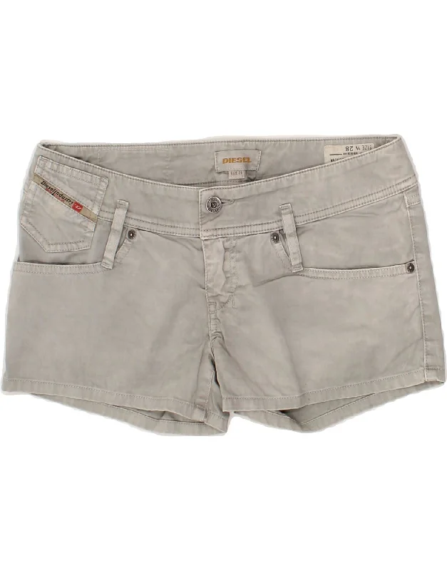 DIESEL Womens Hot Pants W28 Medium  Grey Cotton Trendy Wide-Leg Pants