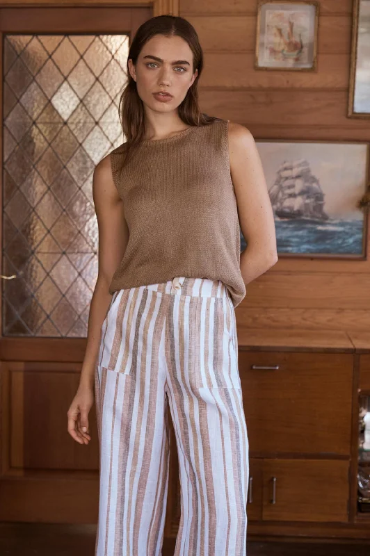 St Sebastian Striped Pants Trendy Wide-Leg Pants