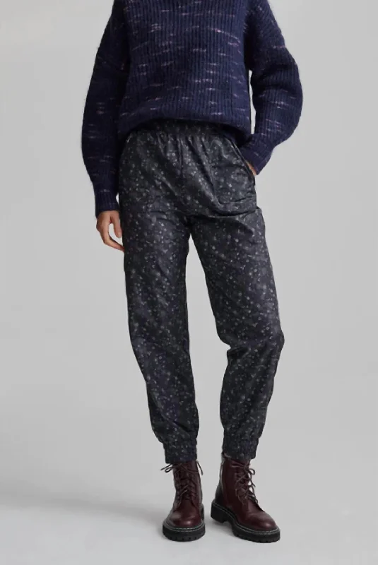 Beckett Pant Mini Camo Floral In Grey Cozy Fitted Pants