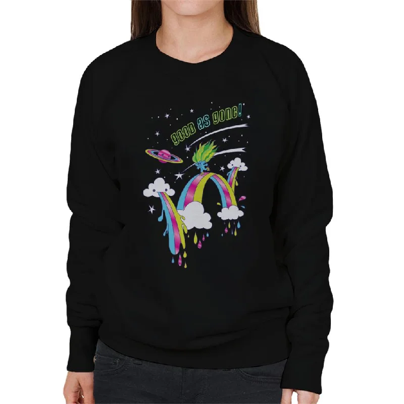 Trolls Good As Gone Rainbow Roller Skating Women's Sweatshirt Hoodie with Elastic Cuffs Stretchable Comfortable Trolls Good As Gone Rainbow Roller Skating Women's Sweatshirt Hoodie with Elastic Cuffs Stretchable Comfortable
