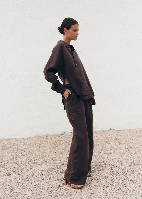 Zulu Chocolate Pants Chic Slim Fit Pants