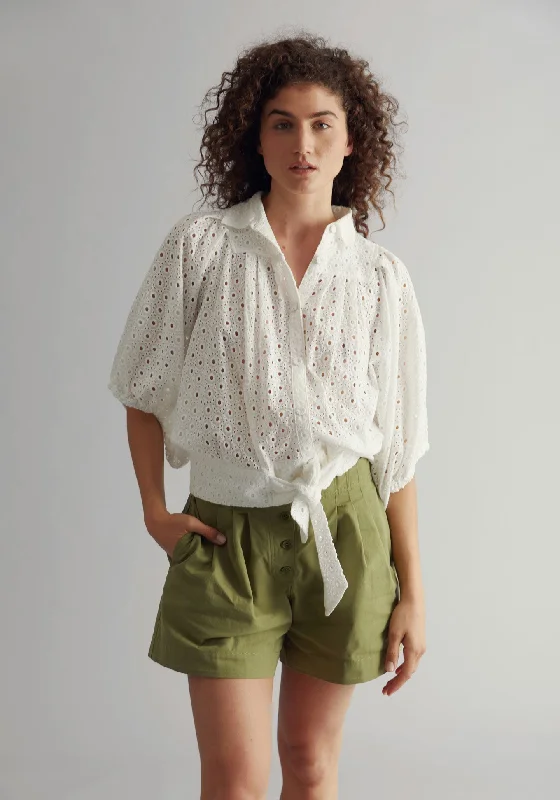 Magic Organic Cotton Blouse Off White Playful Puff Blouse