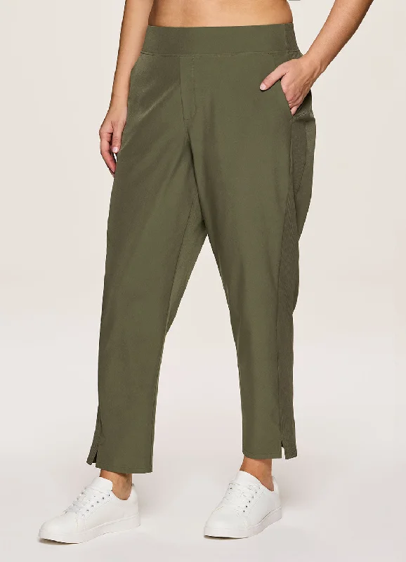 Plus Everyday Ribbed Ankle Pant Formal Linen Trousers