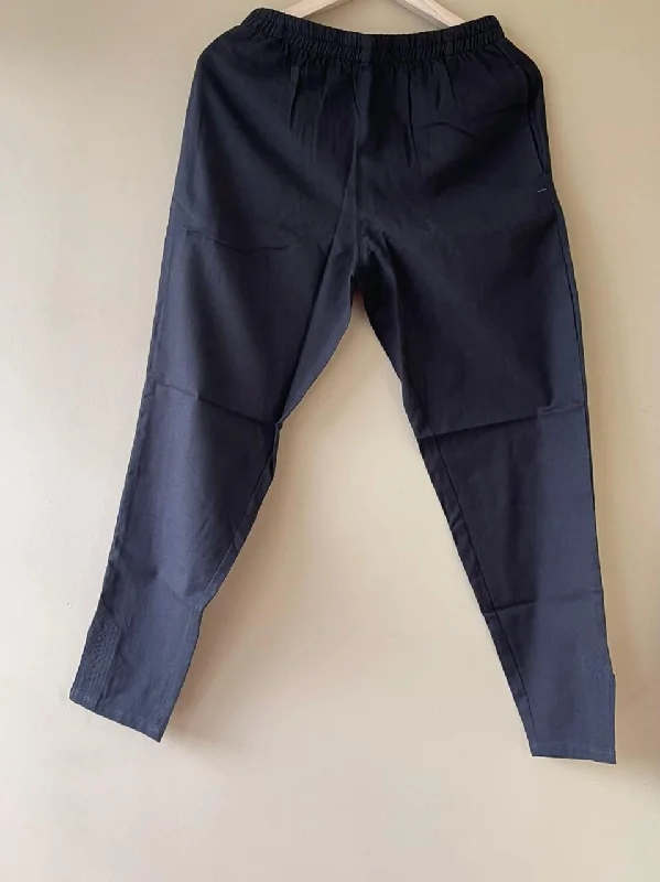 Solid black Narrow Pant Casual Sweatpants Style