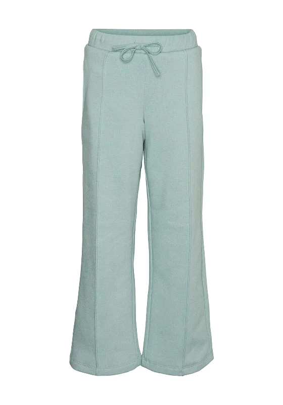 Vero Moda Girl Melany High Waist Wide Leg Pant, Gray Mist Lightweight Linen Pants