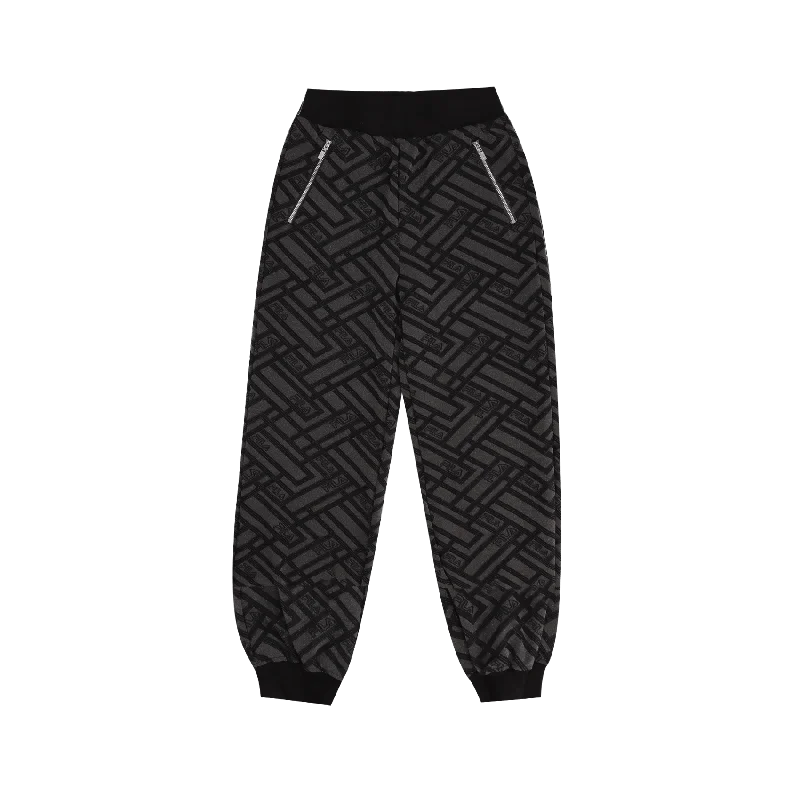 Tosca Pants High Waist - Silver/Black Fashionable Track Pants