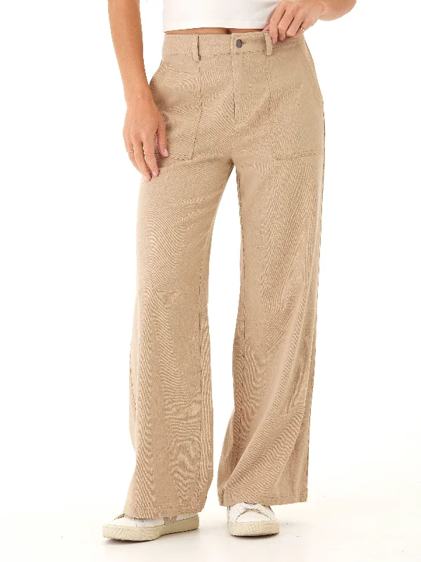 Pamela Stretch Twill Wide Leg Pant Stylish Elastic Waist Pants
