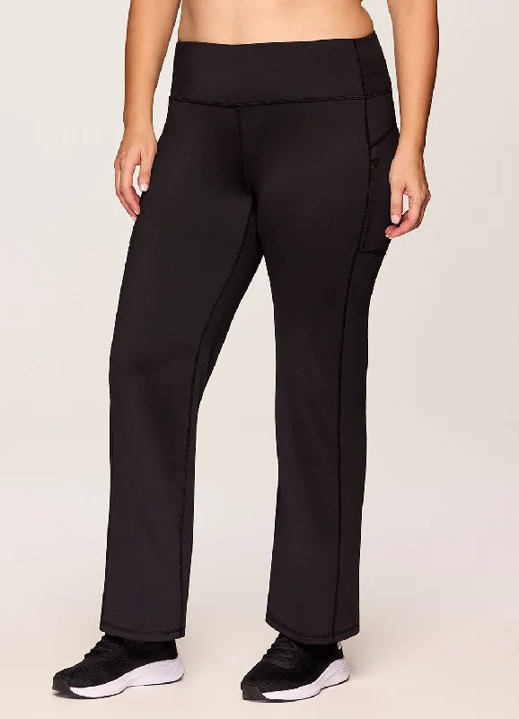 Plus Boost Fleece Lined Bootcut Pant Trendy Wide-Leg Pants