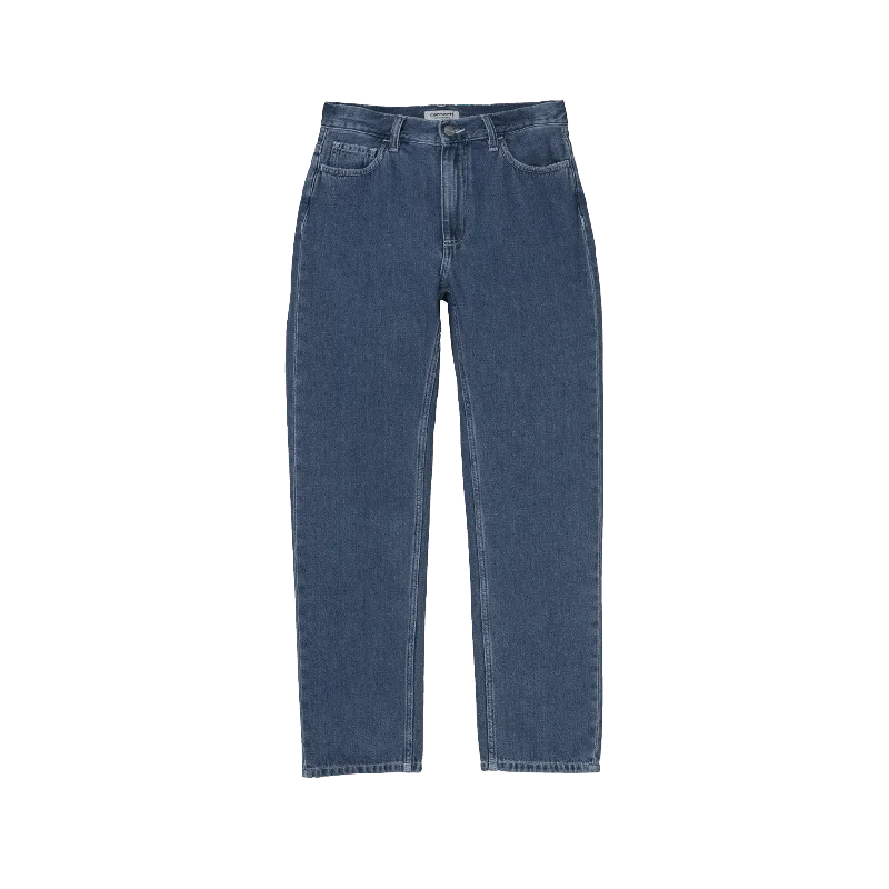 W Mita Pant - Blue Stone Washed Trendy Printed Pants