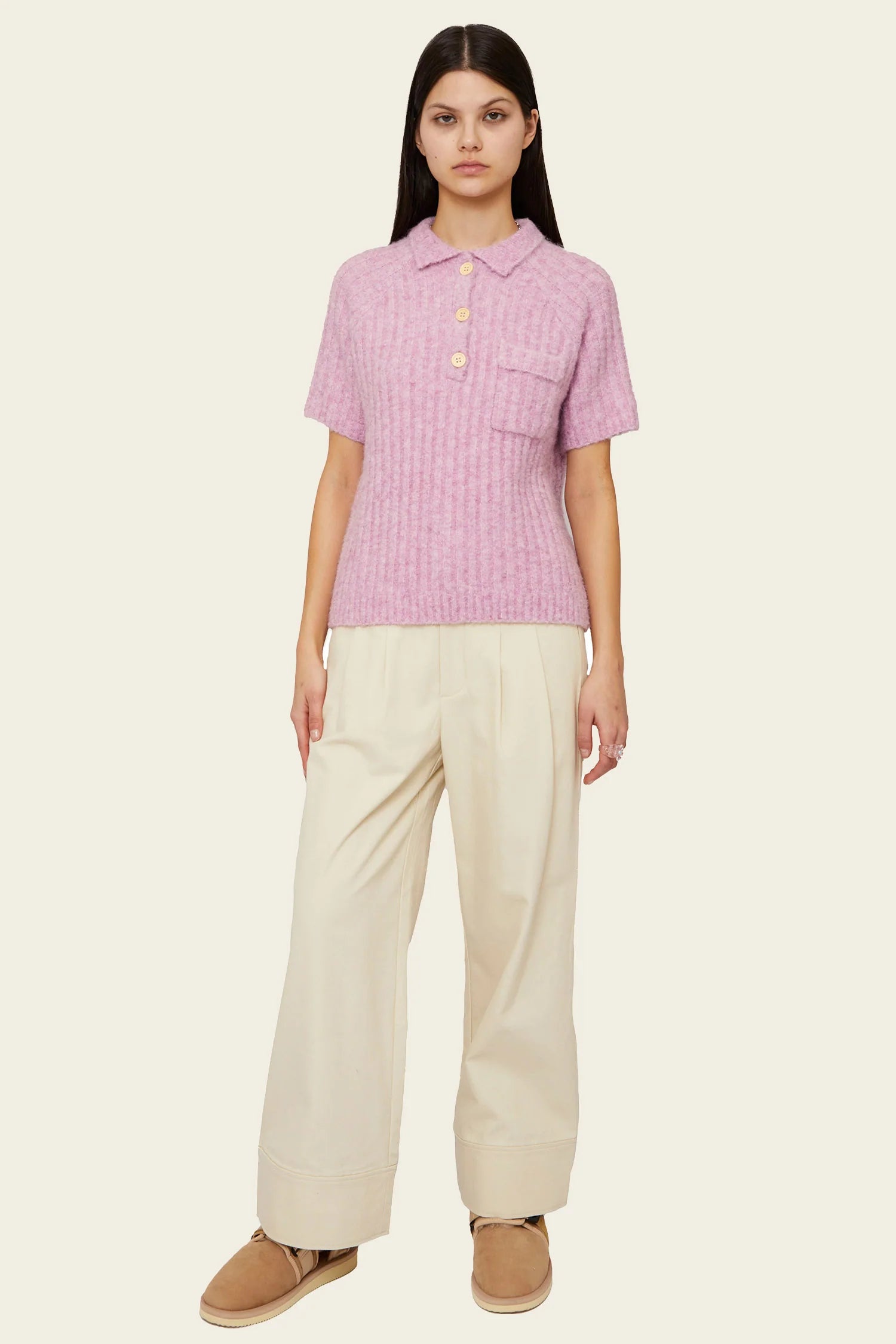 Monroe Wide Leg Pant - Cream Wide-Legged Palazzos