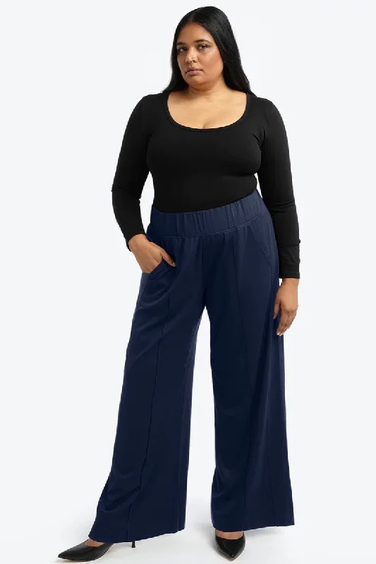 See Rose Go Multitasker Pants - Oxford Navy Warm Wool Trousers