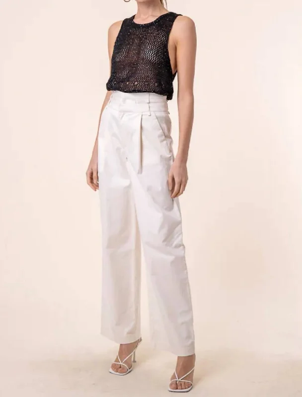 Jo Double Band Pants In Taupe Comfortable Cargo Pants