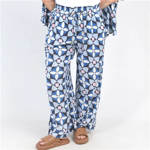 Elm Painted Tile Pant Classic Straight-Leg Pants