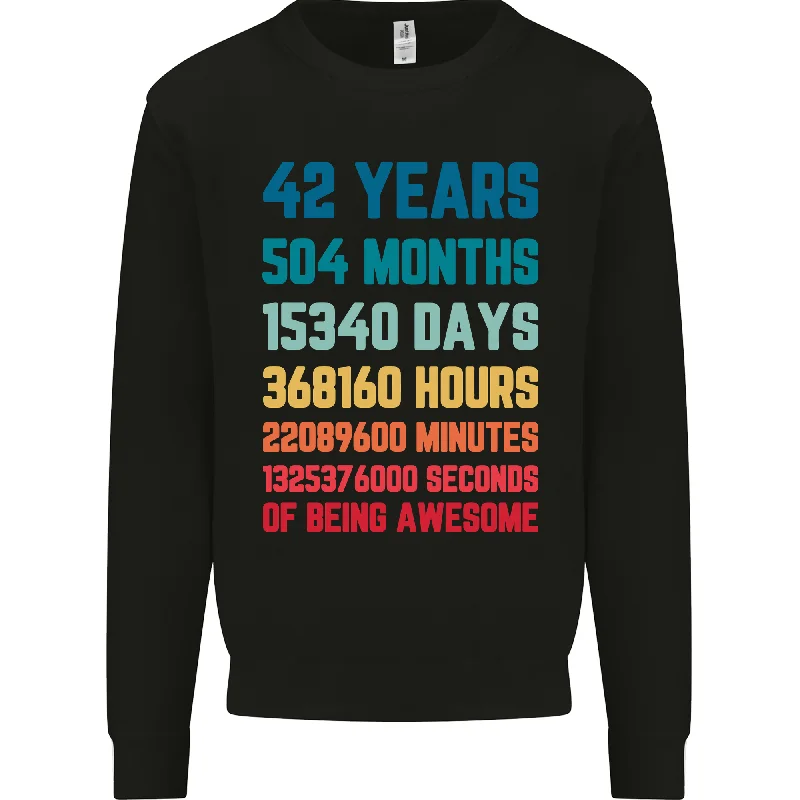42nd Birthday 42-Year-Old Men's Sweatshirt - Celebrate the Big 42 in Style! Hoodie with Applique Textured Unique 42nd Birthday 42-Year-Old Men's Sweatshirt - Celebrate the Big 42 in Style! Hoodie with Applique Textured Unique