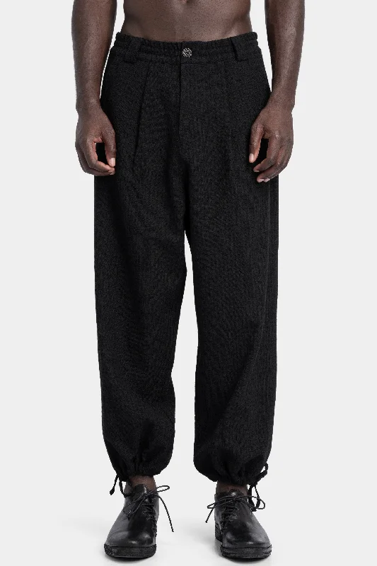 Wool & linen blend oversized pleated pants Soft Sweatpants Style