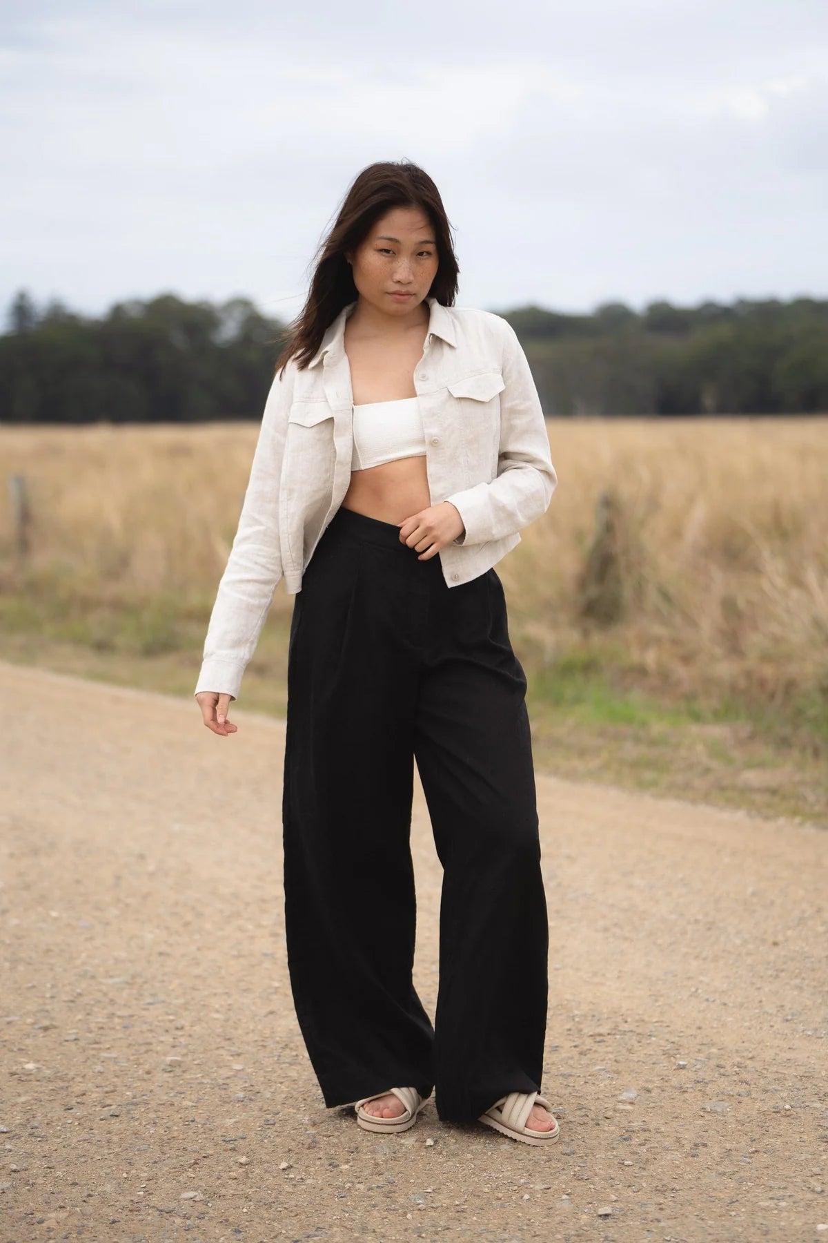 Oli Linen Pants - Black Soft Cotton Pants