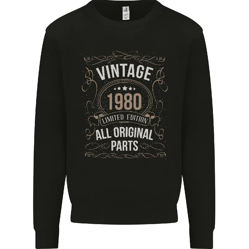 44th Birthday Limited Edition 1980 Mens Sweatshirt Jumper Hoodie with Metallic Shiny Futuristic 44th Birthday Limited Edition 1980 Mens Sweatshirt Jumper Hoodie with Metallic Shiny Futuristic