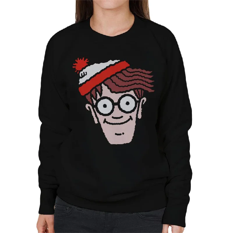 Where's Wally Character Head Women's Sweatshirt Hoodie with Hem Patch Decorative Personalized Where's Wally Character Head Women's Sweatshirt Hoodie with Hem Patch Decorative Personalized