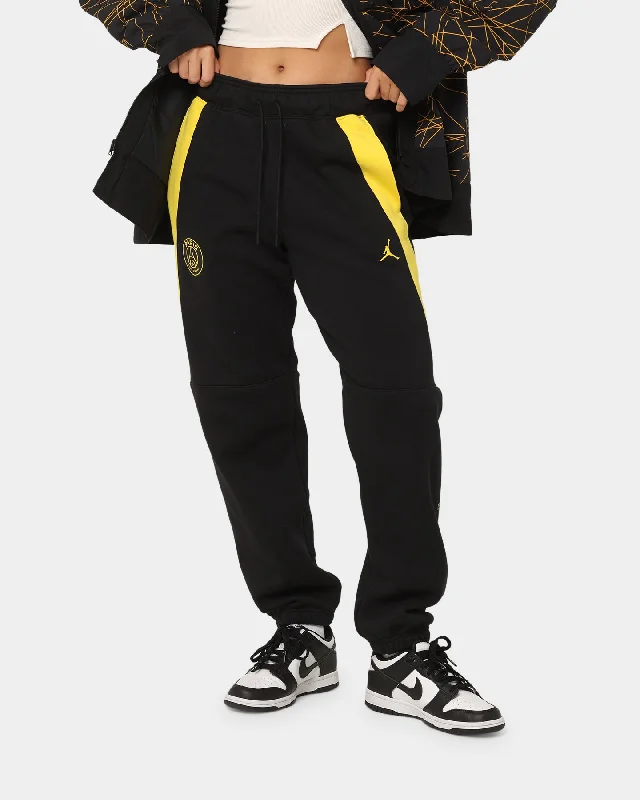 Jordan Women's Jordan X Paris Saint-Germain Fleece Pants Black/Tour Yellow Chic Wool Trousers