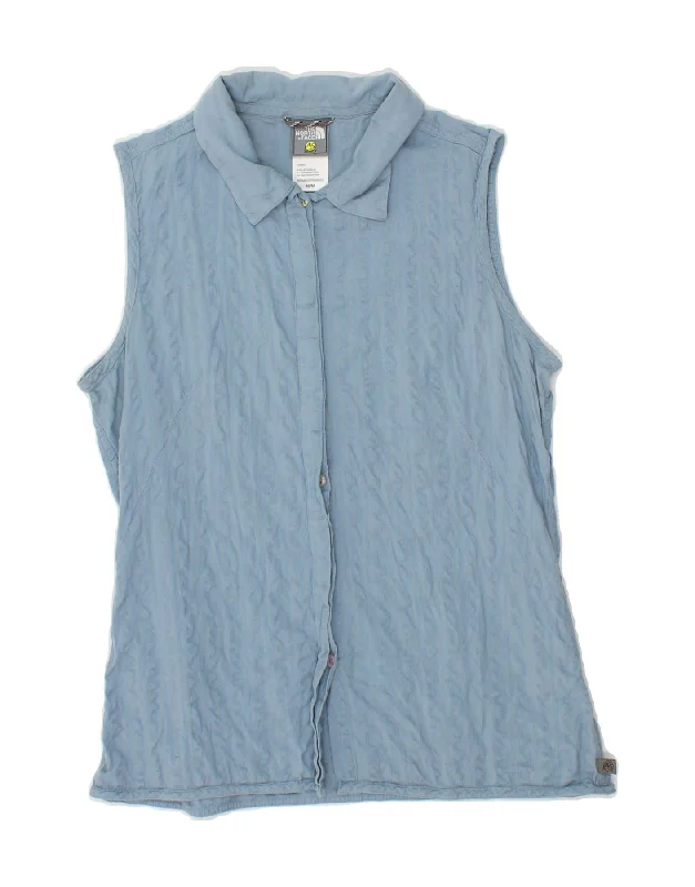 THE NORTH FACE Womens Sleeveless Shirt Blouse UK 12 Medium Blue Cotton Balloon Sleeve Blouse THE NORTH FACE Womens Sleeveless Shirt Blouse UK 12 Medium Blue Cotton Balloon Sleeve Blouse