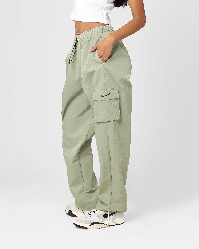 Nike Women's Sportswear Essential High-Rise Woven Cargo Pants Oil Green/Black Casual Wide Pants