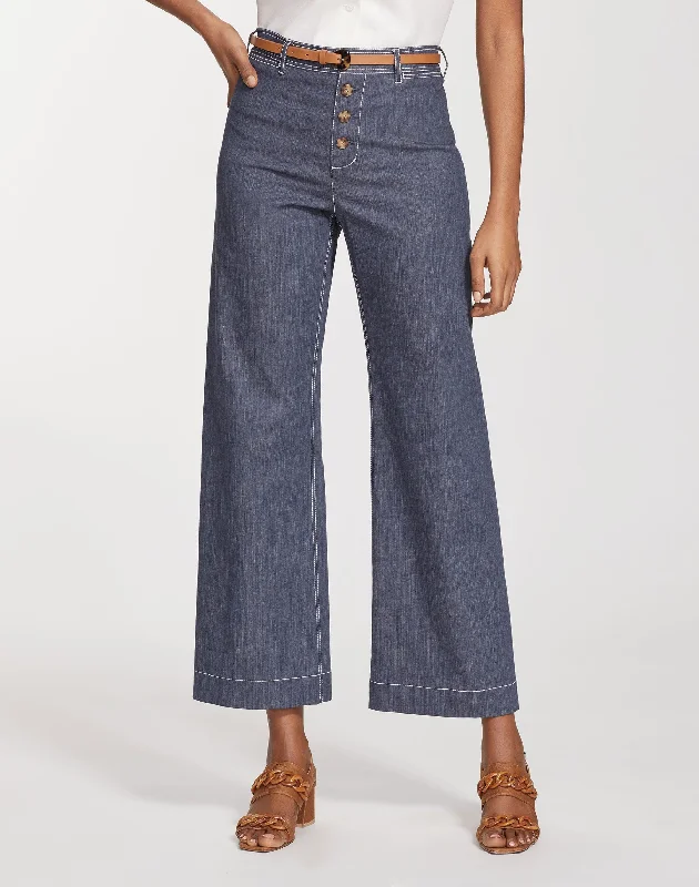 Retro Cotton Ankle Clark Pant Relaxed Casual Leggings