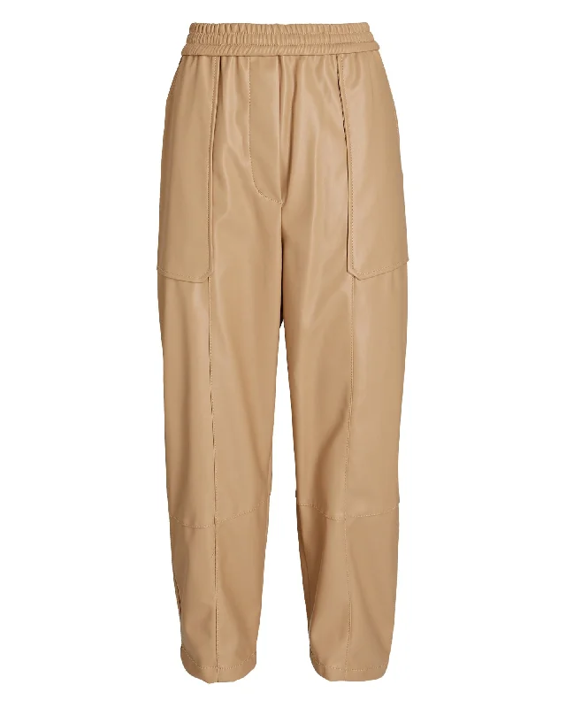 3.1 Phillip Lim Faux Leather Tapered Pants Comfortable Denim Trousers