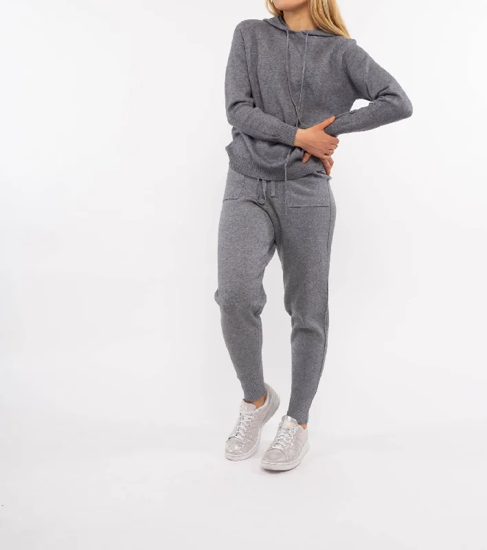 Gray Jogger Pant Knit High-Waist Yoga Pants