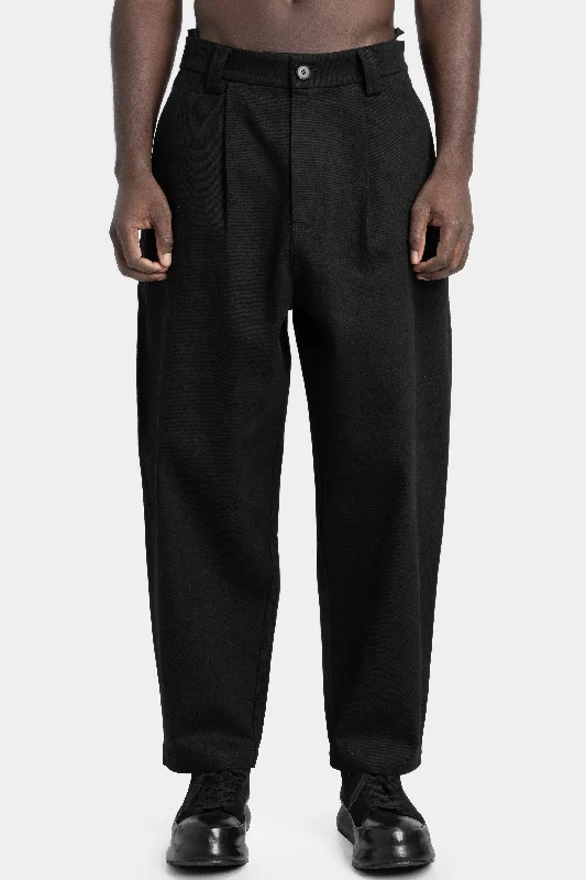 Pleated wide tapered pants Elegant Silk Pants