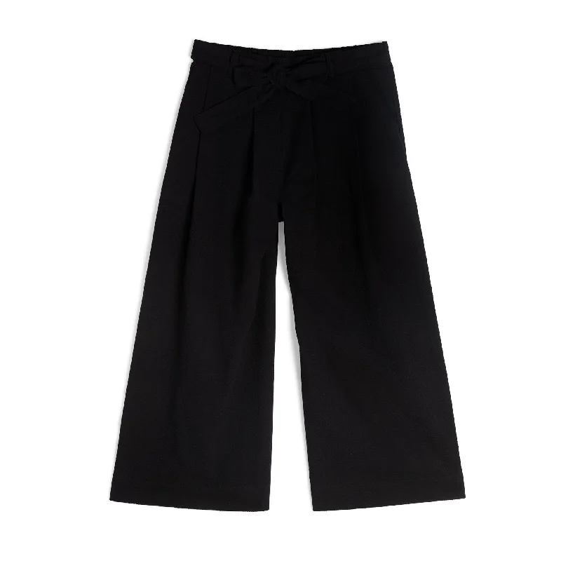 Wide Pant - Seersucker 40s - Black Elegant Trouser Pants