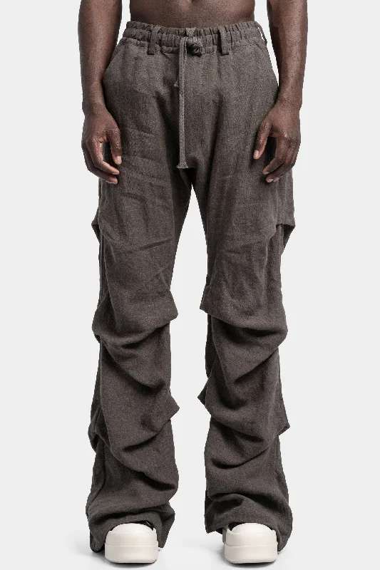 Tuck baggy pants, Grey Trendy Tapered Pants
