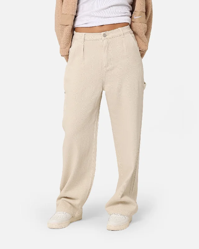Stussy Women's Nevada Denim Pants Cream Formal Dress Pants
