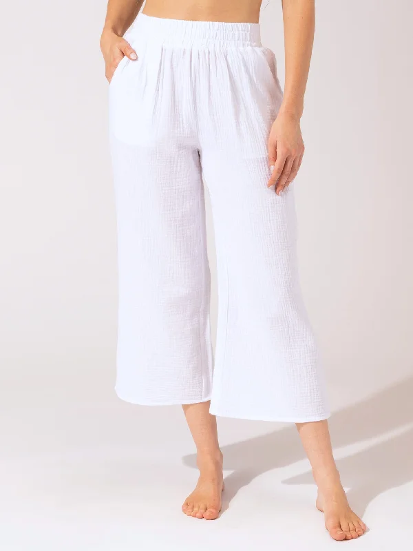 Ivanna Gauze Wide Leg Pant Casual Yoga Pants