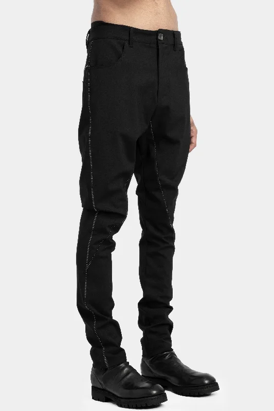 Woven wool slim fit scar stitch pants Soft Cotton Pants