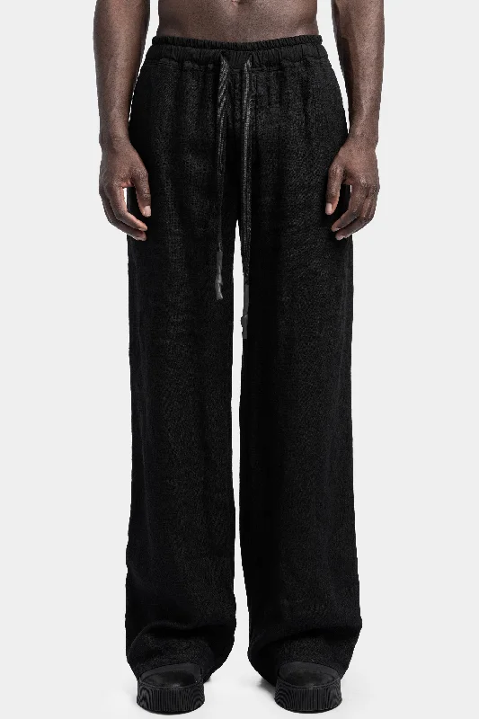 Light linen wide pants, Noir Classic Straight Pants