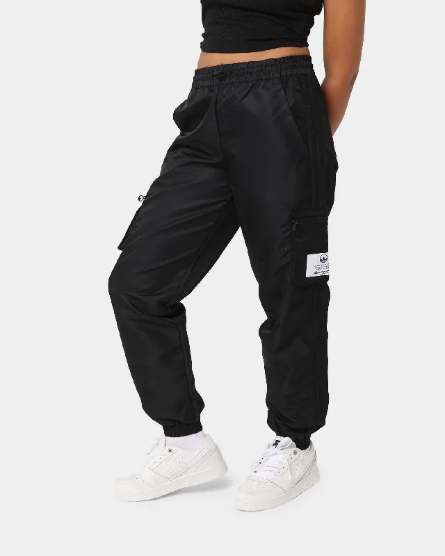 Adidas Women's Cargo Pants Black Comfortable Wide-Leg Pants