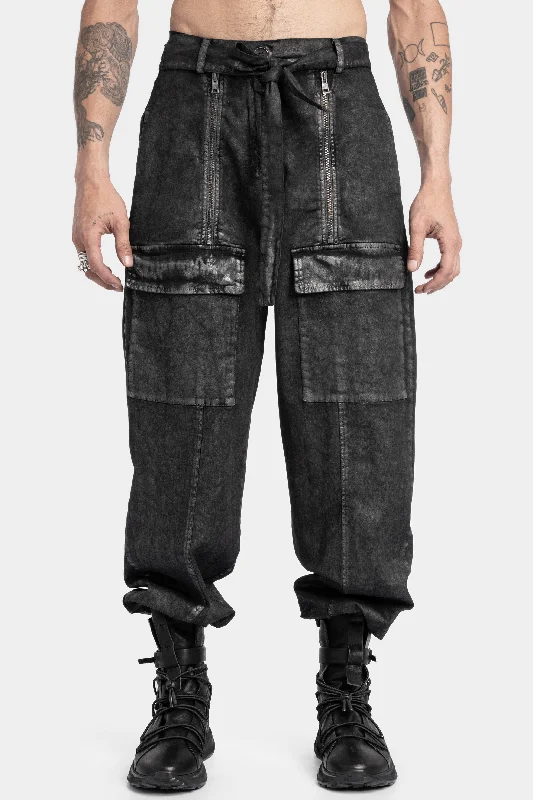 Cotton twill over-dyed cargo pants Lightweight Linen Pants