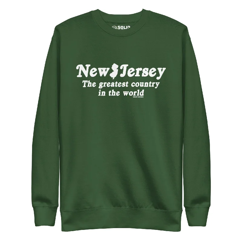 New Jersey The Greatest Country In The World Classic Fleece Sweatshirt Hoodie with Ribbed Hem Stretchable Secure New Jersey The Greatest Country In The World Classic Fleece Sweatshirt Hoodie with Ribbed Hem Stretchable Secure