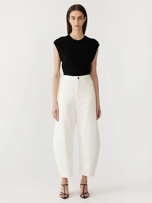 cotton twill barrel leg pant Chic Capri Pants