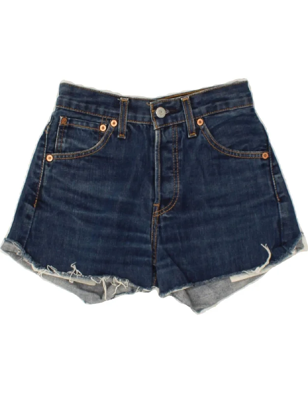 LEVI'S Womens 535 Denim Hot Pants W27 Small Blue Cotton Trendy Tapered Pants