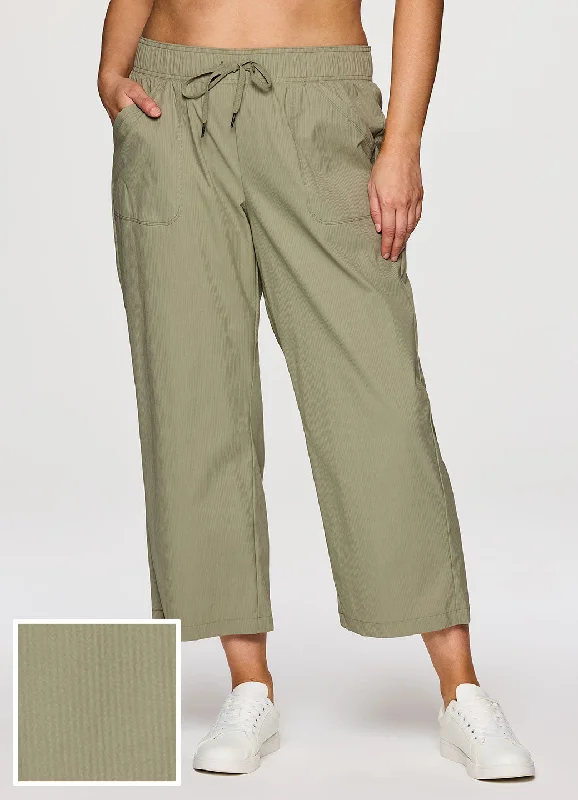 Plus Birdie Textured Ankle Pant Formal Stretch Pants