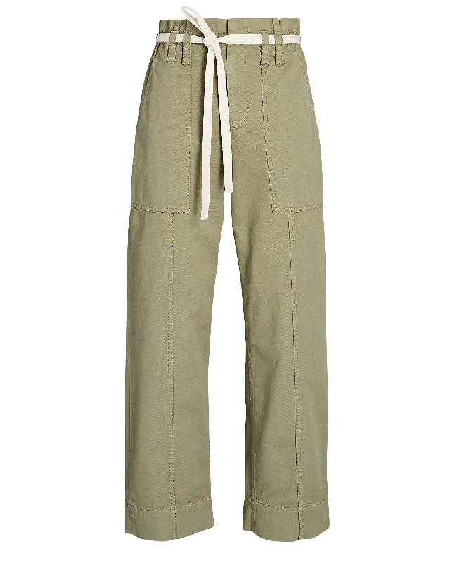 A.L.C. Augusta Belted Paperbag Cargo Pants Classic Bootcut Trousers