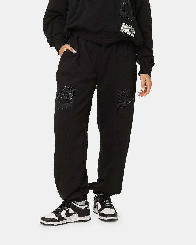 Nike Women's Nike Sportswear Circa 96 High-Waisted Fleece Pants Black Warm Wool Trousers