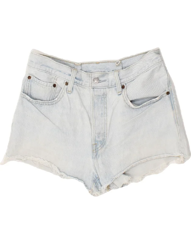 LEVI'S Womens 501 High Waist Denim Hot Pants W30 Medium Blue Cotton High-Waist Yoga Pants