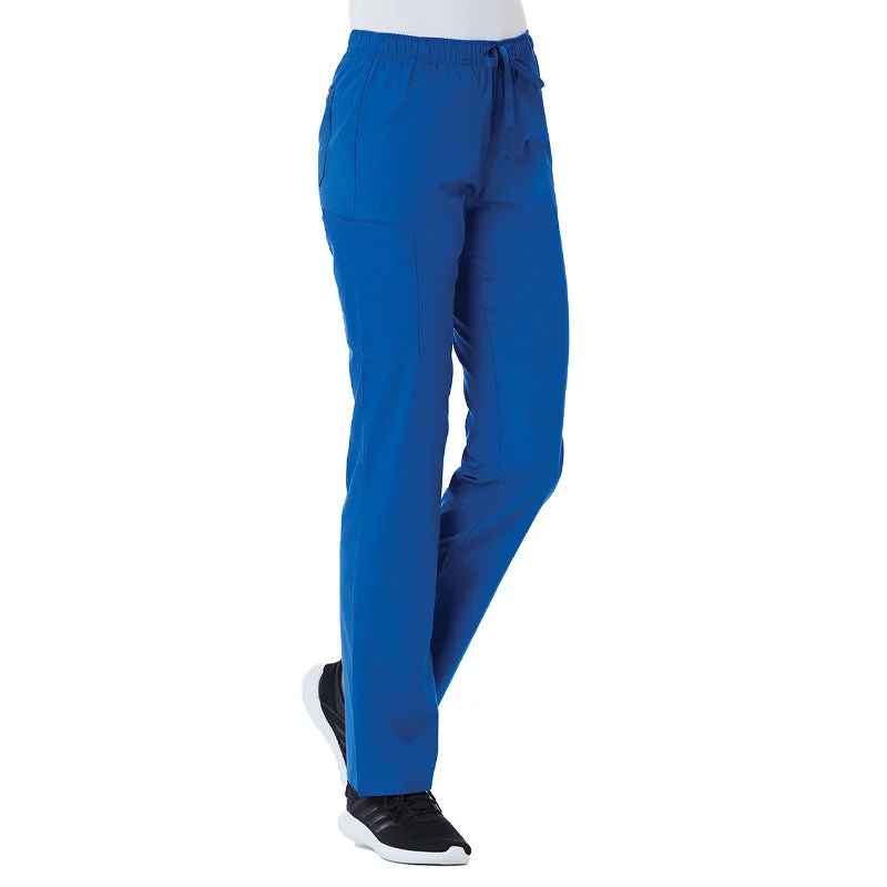 Maevn Red Panda Tall Full Elastic Waist Cargo Scrub Pants Lightweight Linen Pants