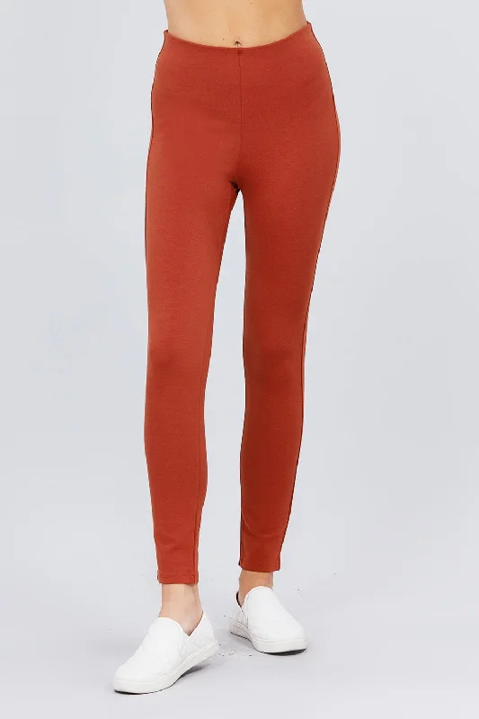 Waist Elastic Band Ponte Pants Warm Wool Trousers