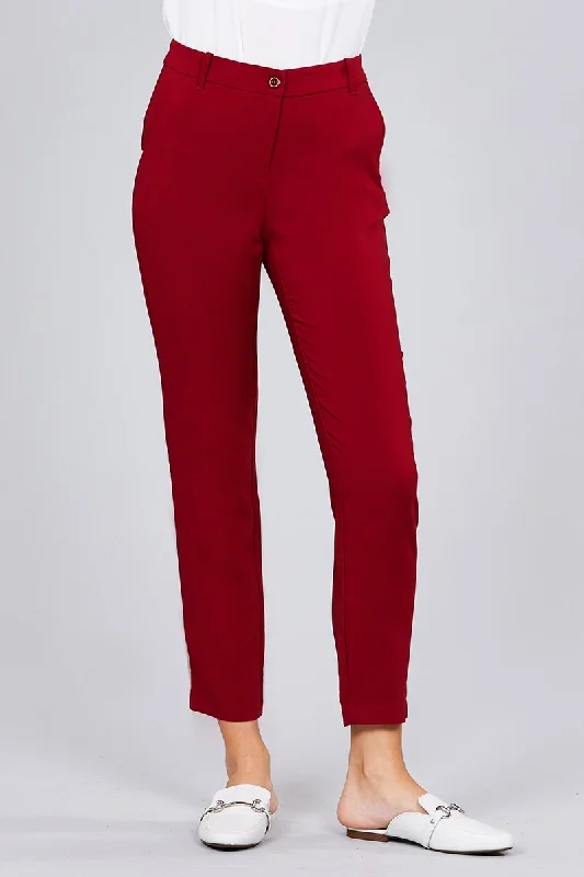 Seam Side Pocket Classic Long Pants Lightweight Linen Pants